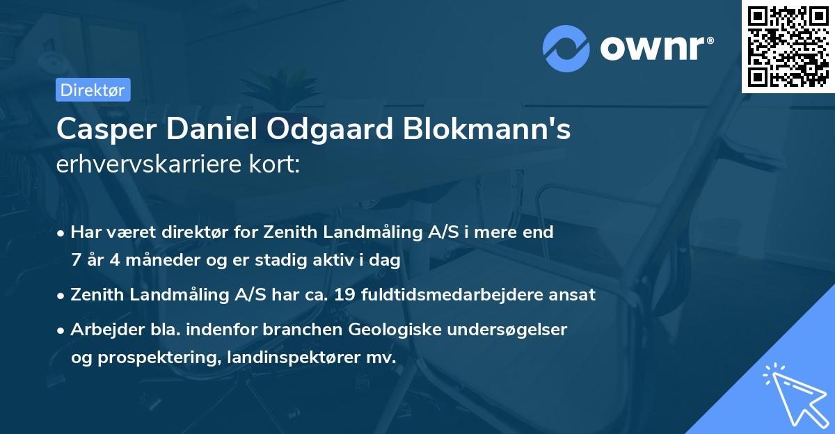 Casper Daniel Odgaard Blokmann's erhvervskarriere kort