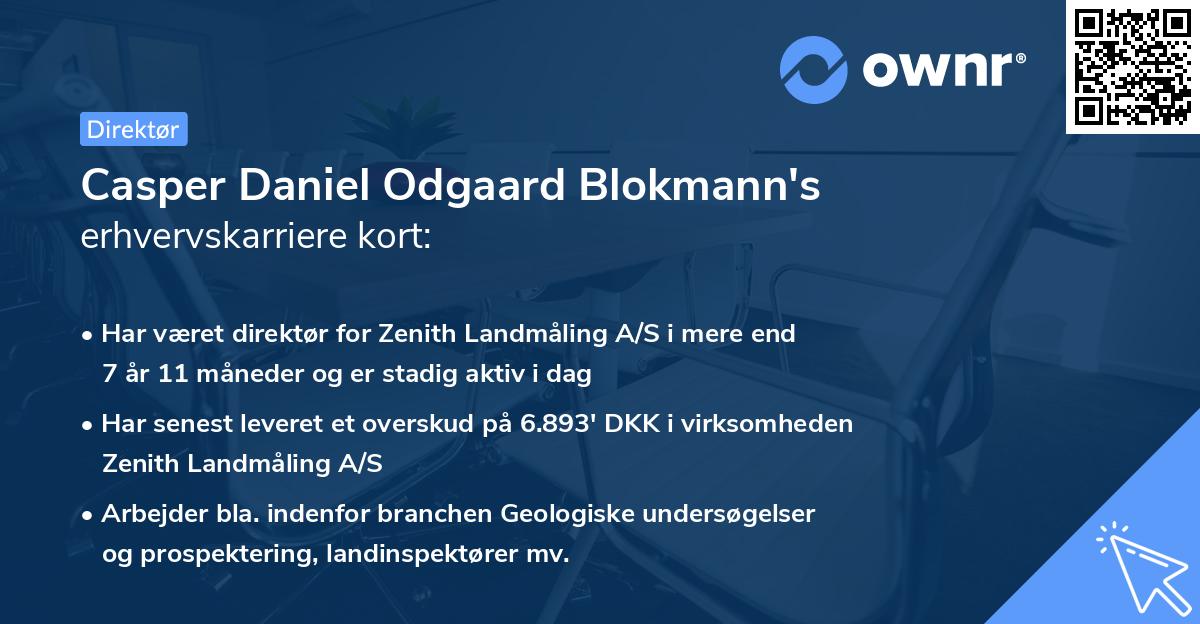 Casper Daniel Odgaard Blokmann's erhvervskarriere kort