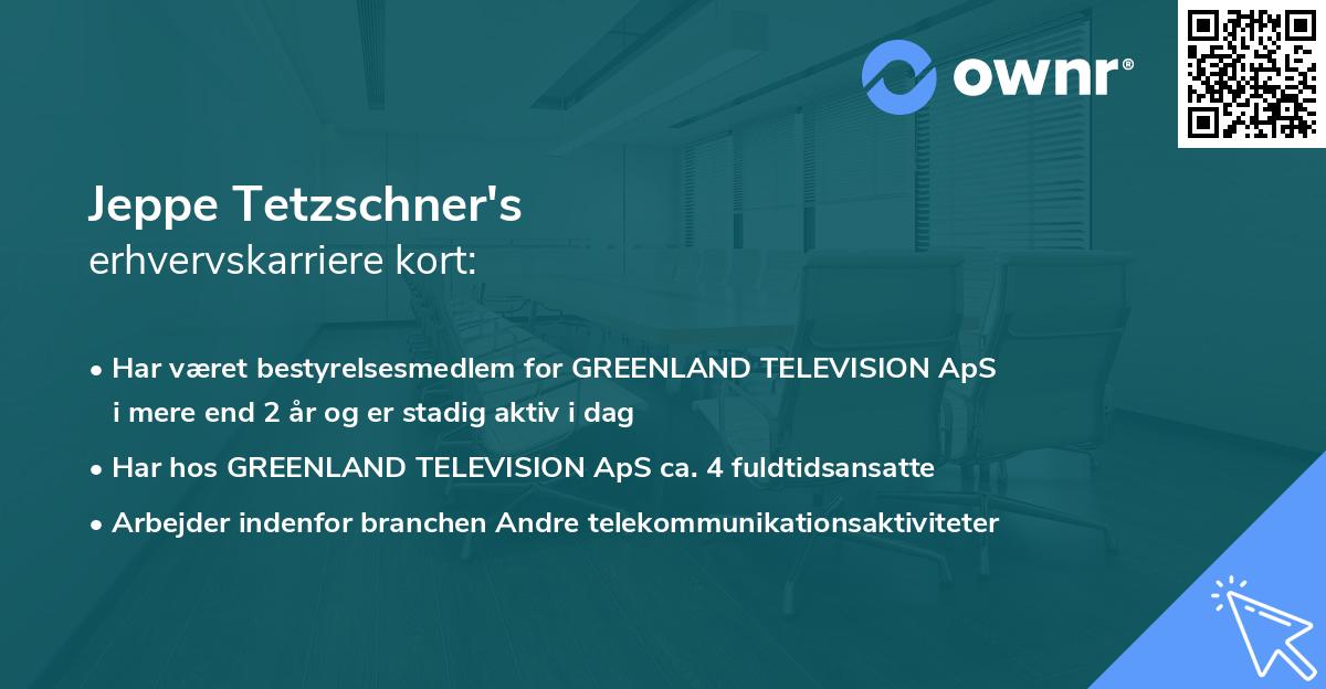 Jeppe Tetzschner's erhvervskarriere kort