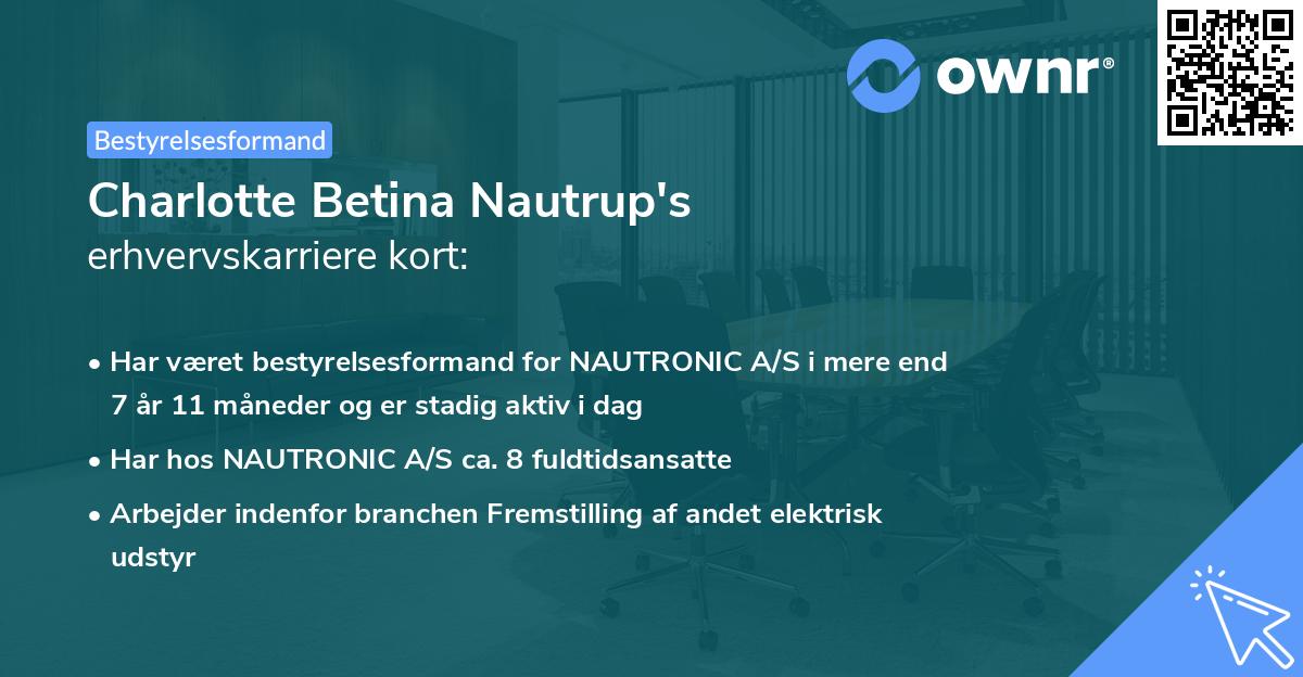 Charlotte Betina Nautrup's erhvervskarriere kort
