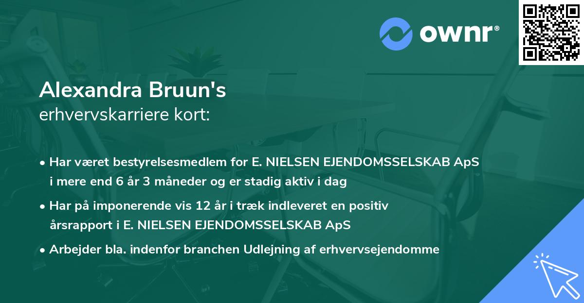 Alexandra Bruun's erhvervskarriere kort