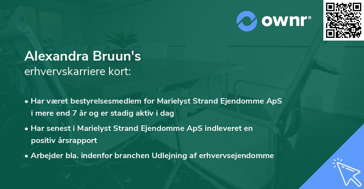 Alexandra Bruun's erhvervskarriere kort