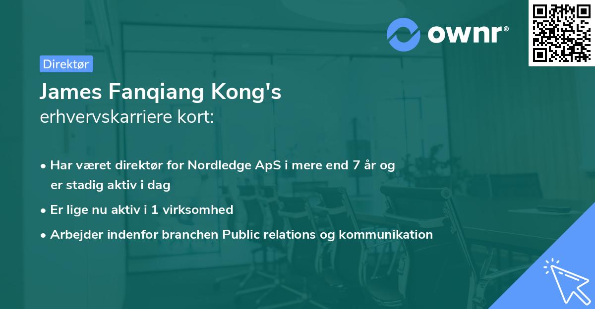 James Fanqiang Kong's erhvervskarriere kort