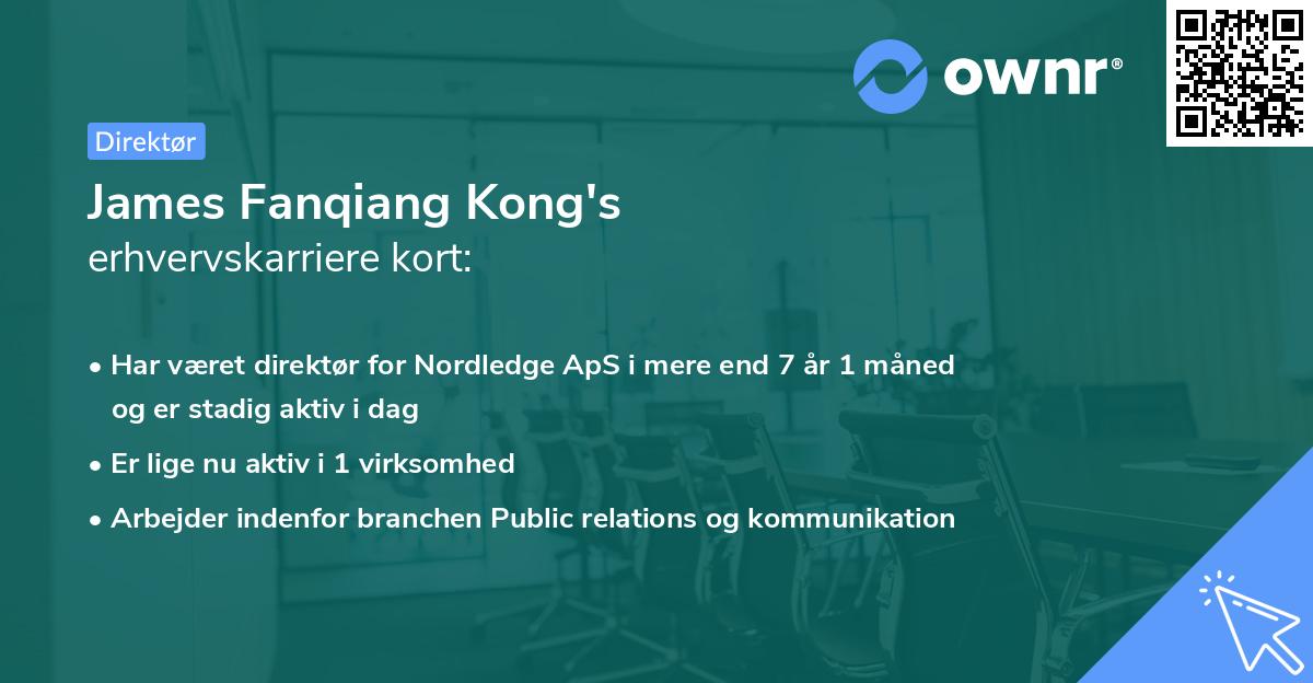 James Fanqiang Kong's erhvervskarriere kort