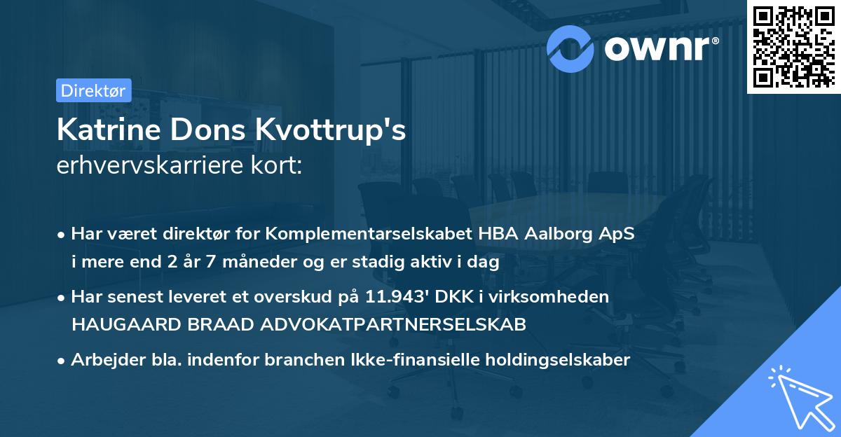 Katrine Dons Kvottrup's erhvervskarriere kort