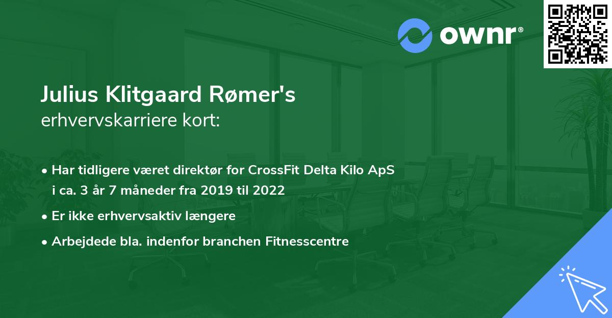 Julius Klitgaard Rømer's erhvervskarriere kort
