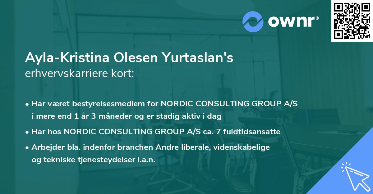 Ayla-Kristina Olesen Yurtaslan's erhvervskarriere kort
