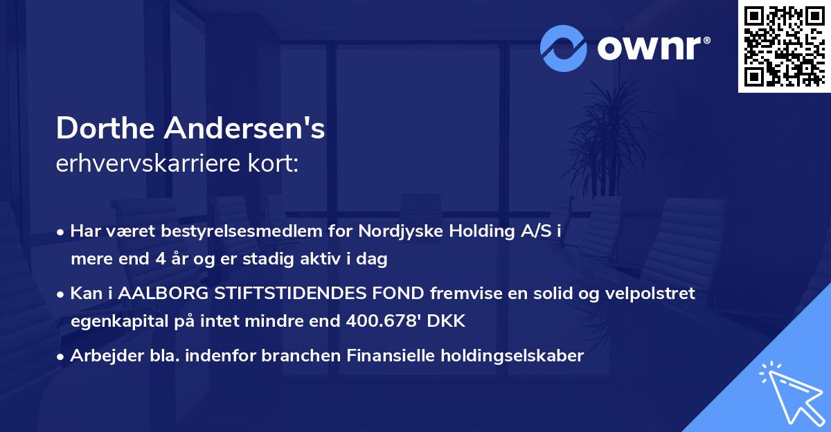 Dorthe Andersen's erhvervskarriere kort