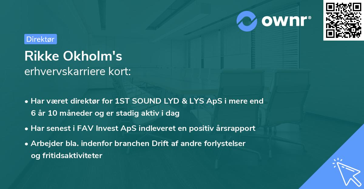Rikke Okholm's erhvervskarriere kort