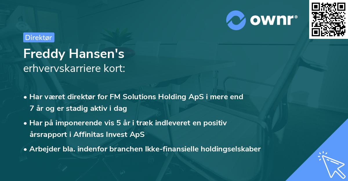 Freddy Hansen's erhvervskarriere kort