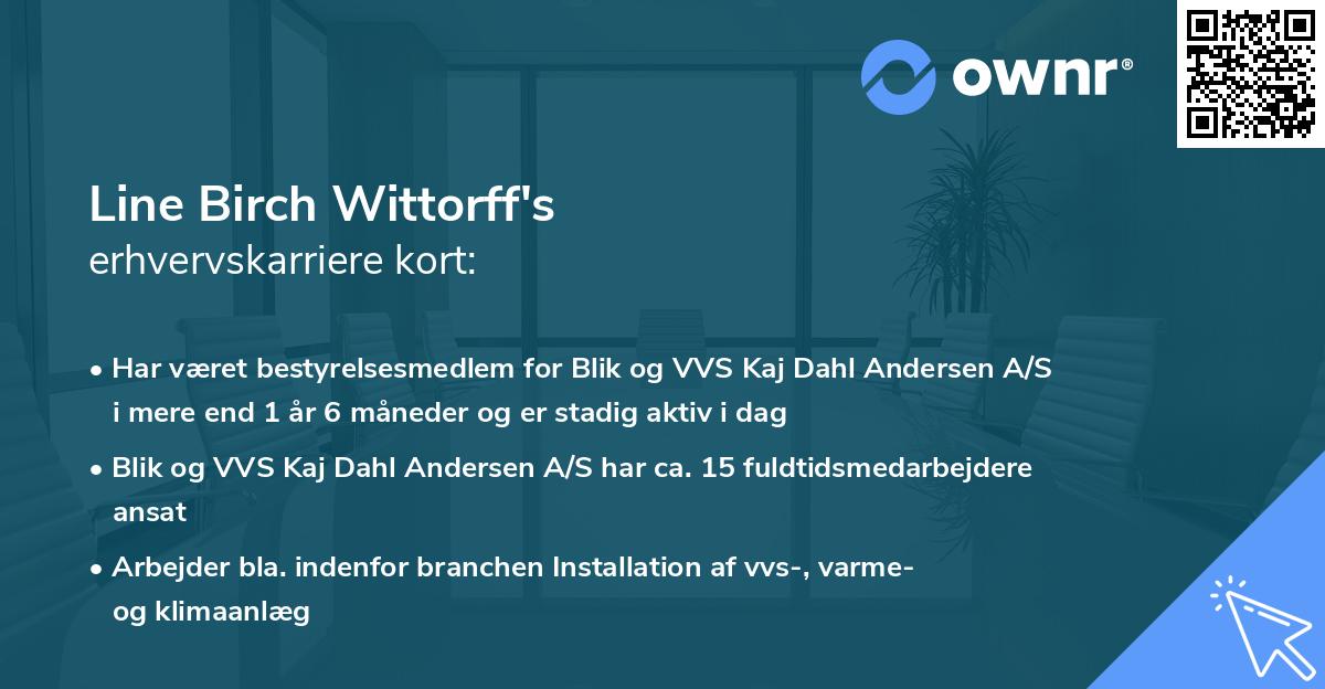 Line Birch Wittorff's erhvervskarriere kort