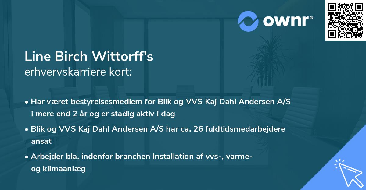 Line Birch Wittorff's erhvervskarriere kort