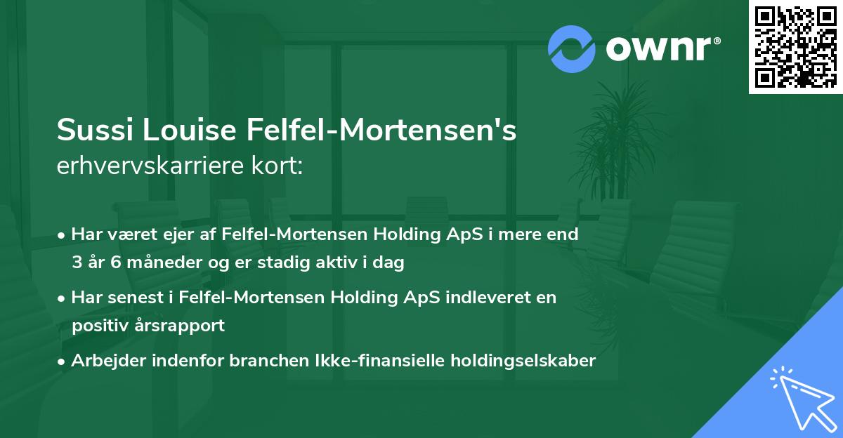 Sussi Louise Felfel-Mortensen's erhvervskarriere kort