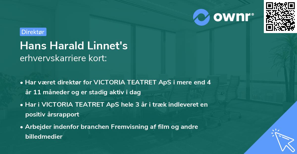 Hans Harald Linnet's erhvervskarriere kort