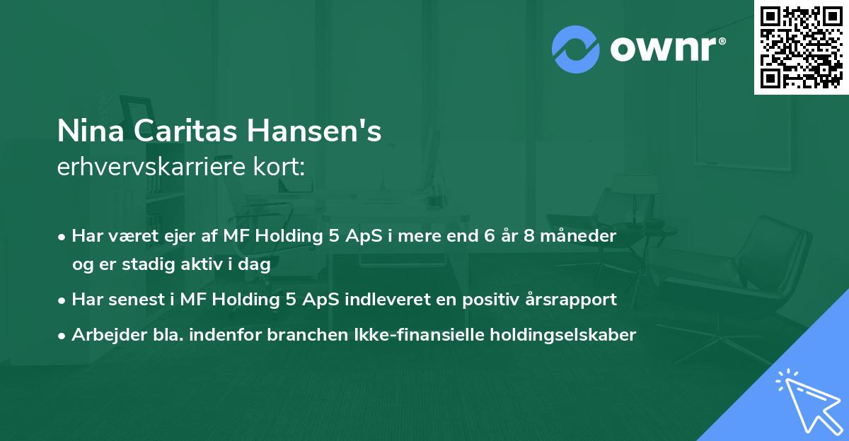 Nina Caritas Hansen's erhvervskarriere kort