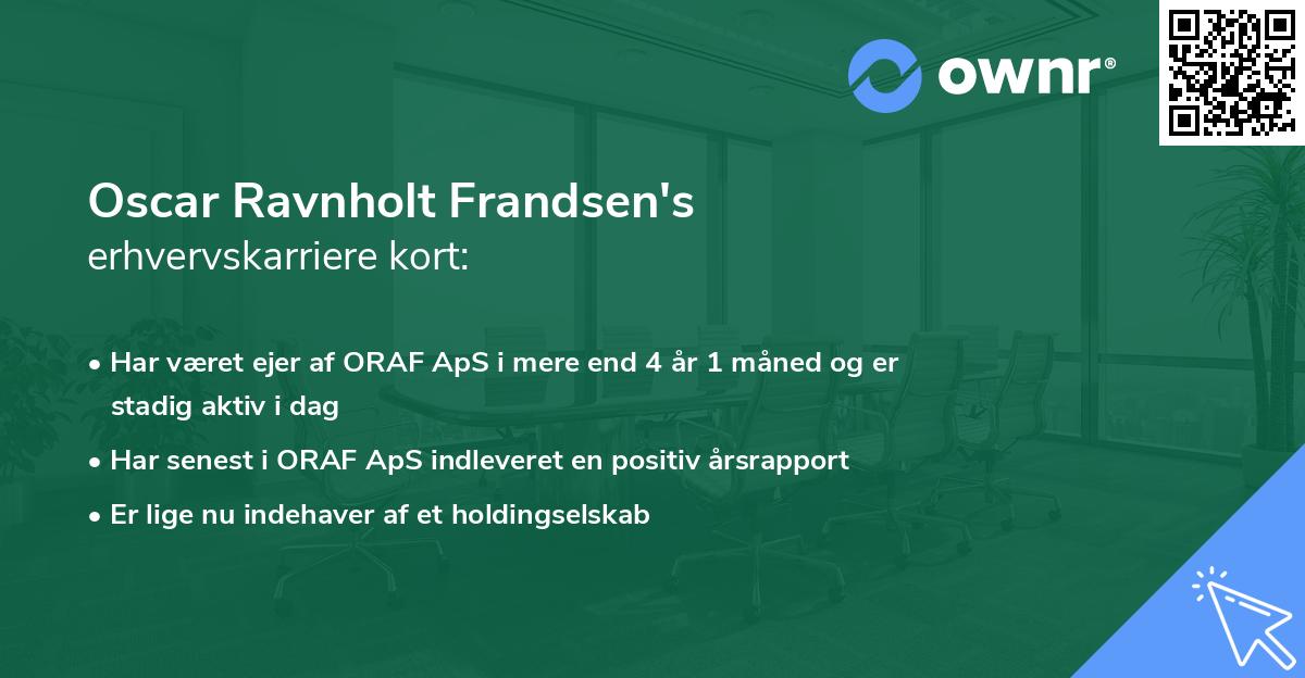 Oscar Ravnholt Frandsen's erhvervskarriere kort
