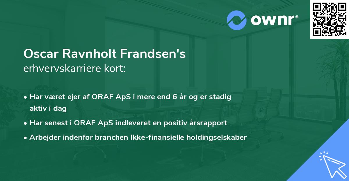 Oscar Ravnholt Frandsen's erhvervskarriere kort