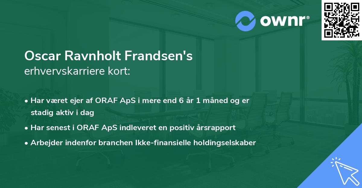 Oscar Ravnholt Frandsen's erhvervskarriere kort