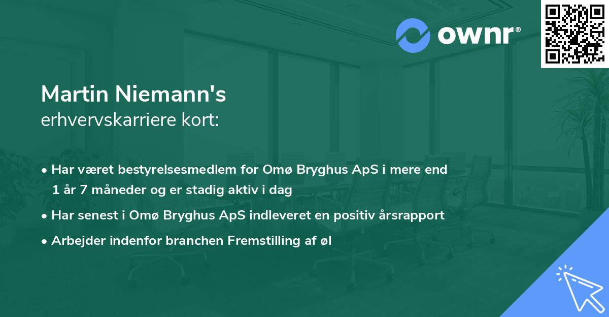 Martin Niemann's erhvervskarriere kort