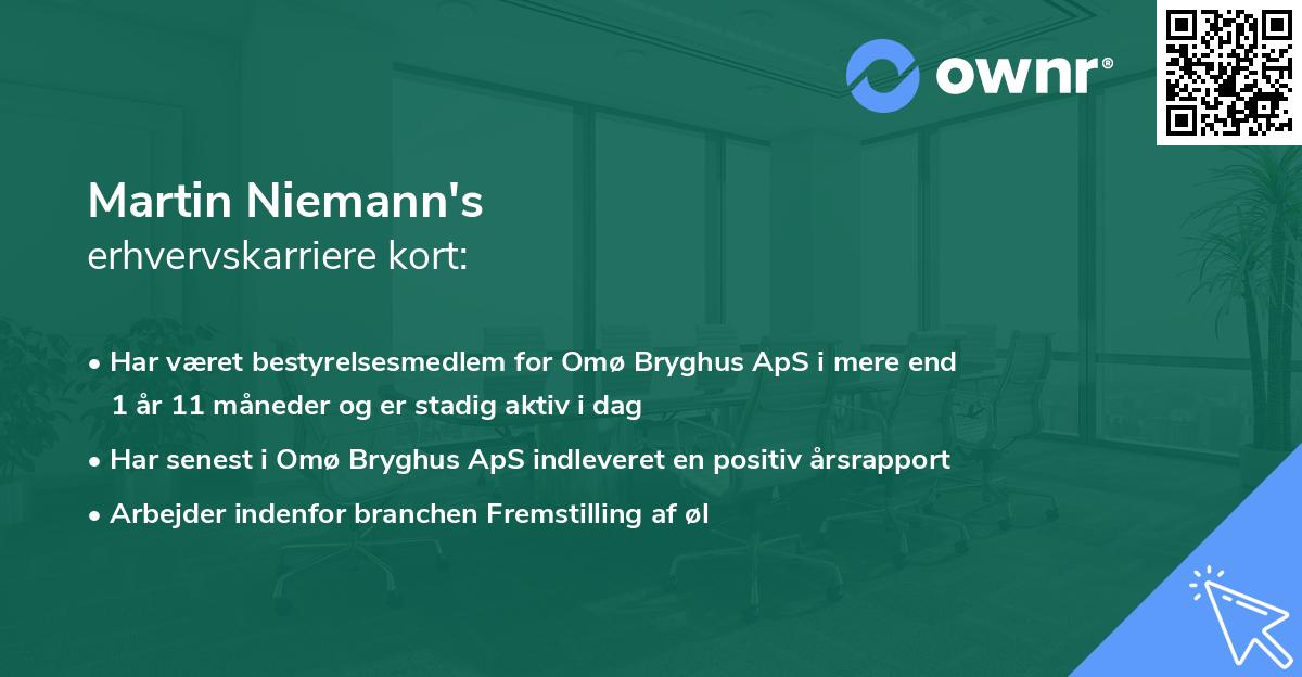 Martin Niemann's erhvervskarriere kort