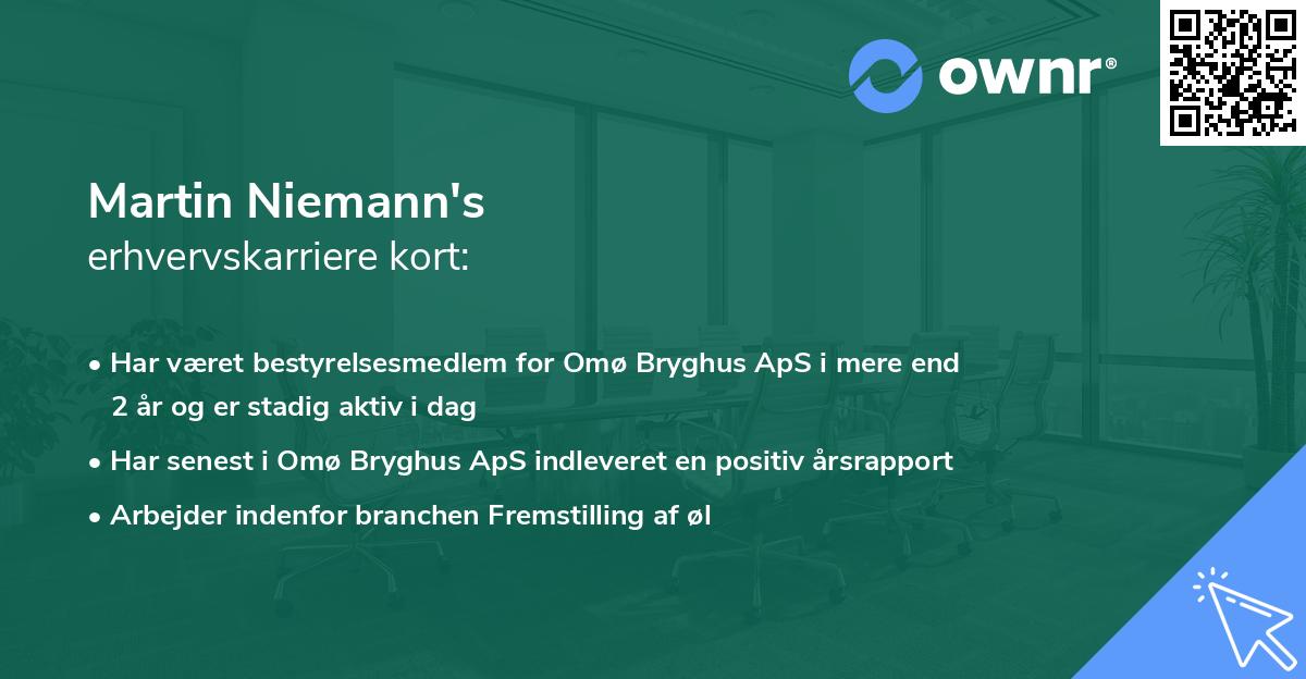 Martin Niemann's erhvervskarriere kort