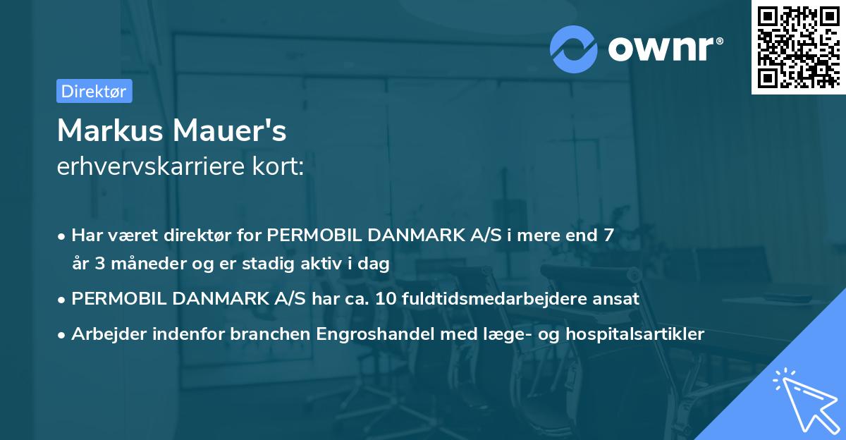 Markus Mauer's erhvervskarriere kort