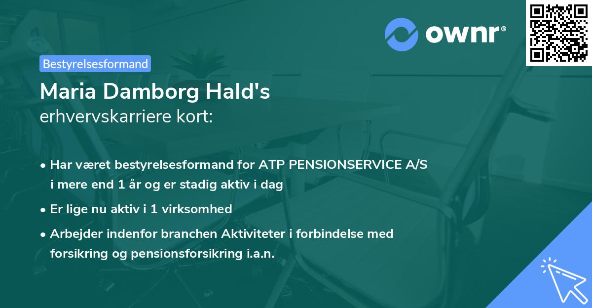 Maria Damborg Hald's erhvervskarriere kort