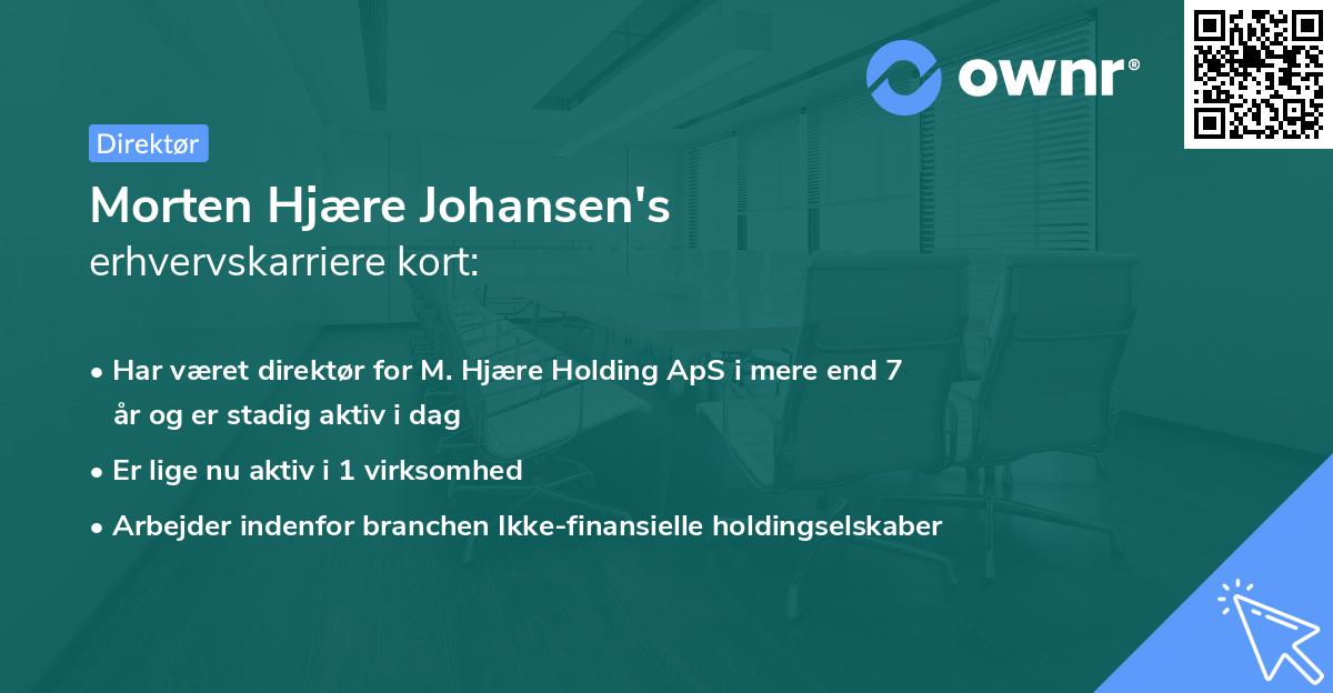Morten Hjære Johansen's erhvervskarriere kort