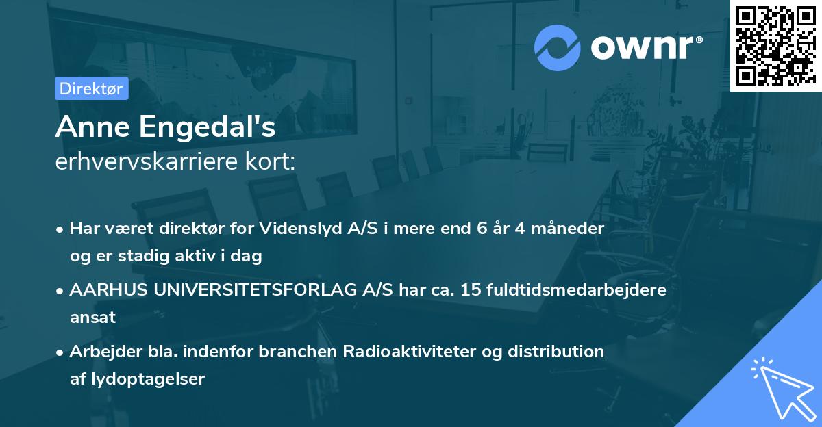 Anne Engedal's erhvervskarriere kort