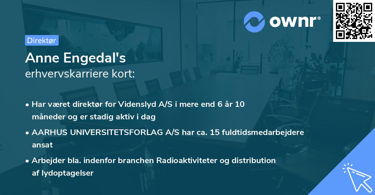 Anne Engedal's erhvervskarriere kort