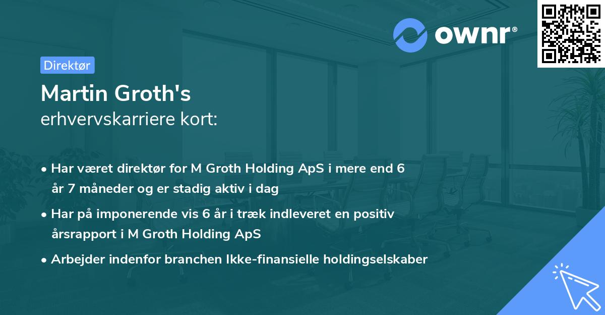 Martin Groth's erhvervskarriere kort