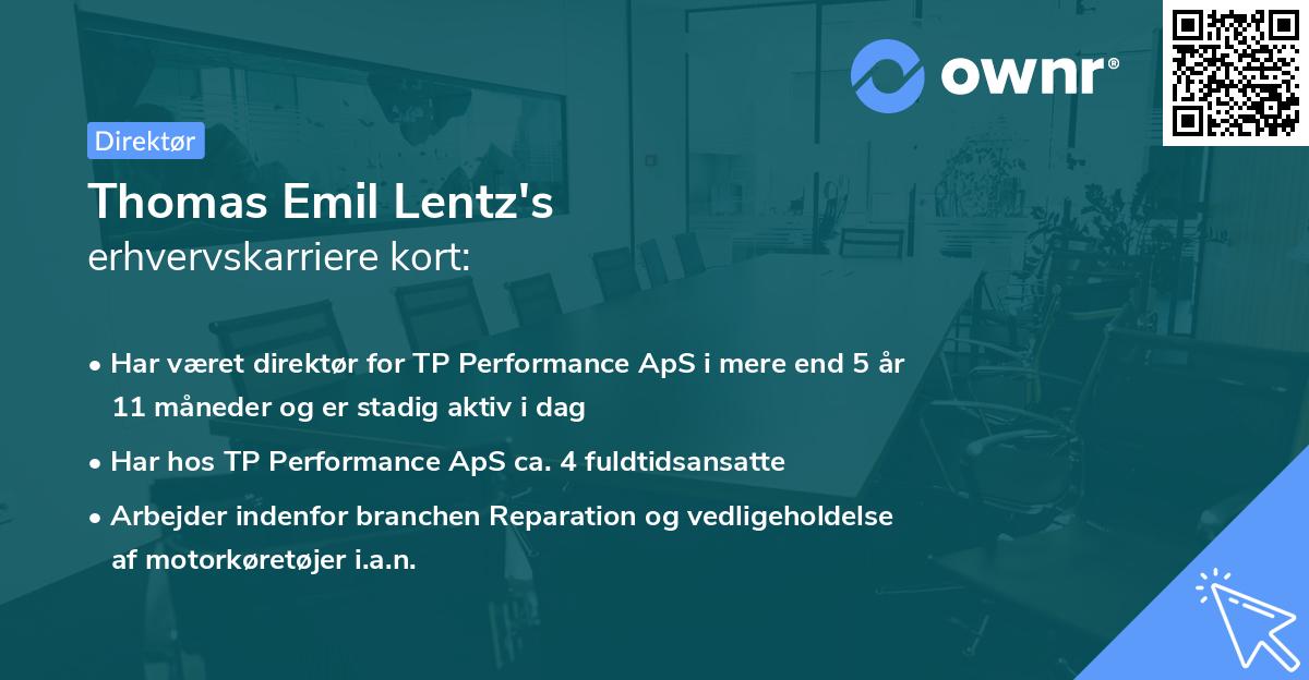 Thomas Emil Lentz's erhvervskarriere kort