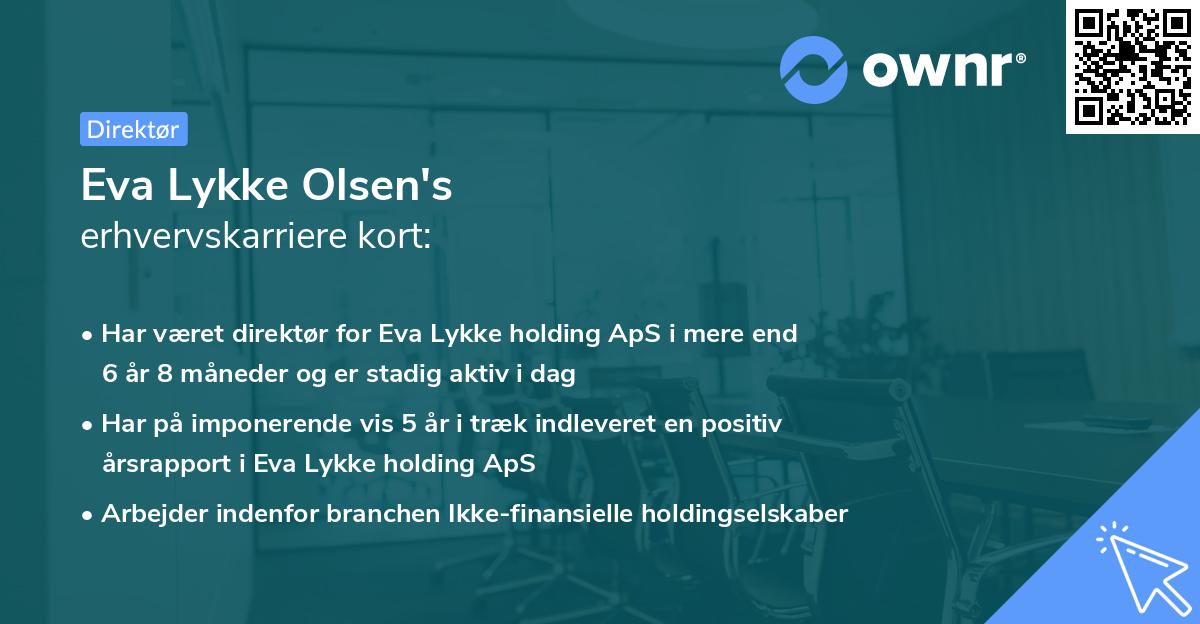 Eva Lykke Olsen's erhvervskarriere kort