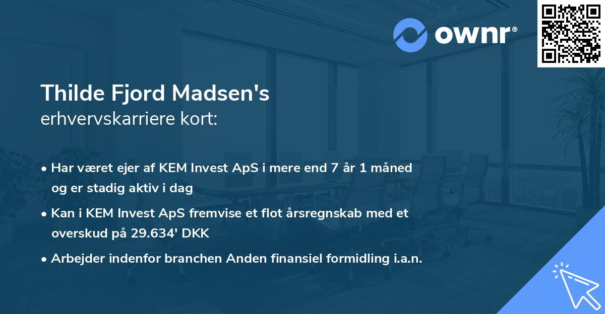 Thilde Fjord Madsen's erhvervskarriere kort