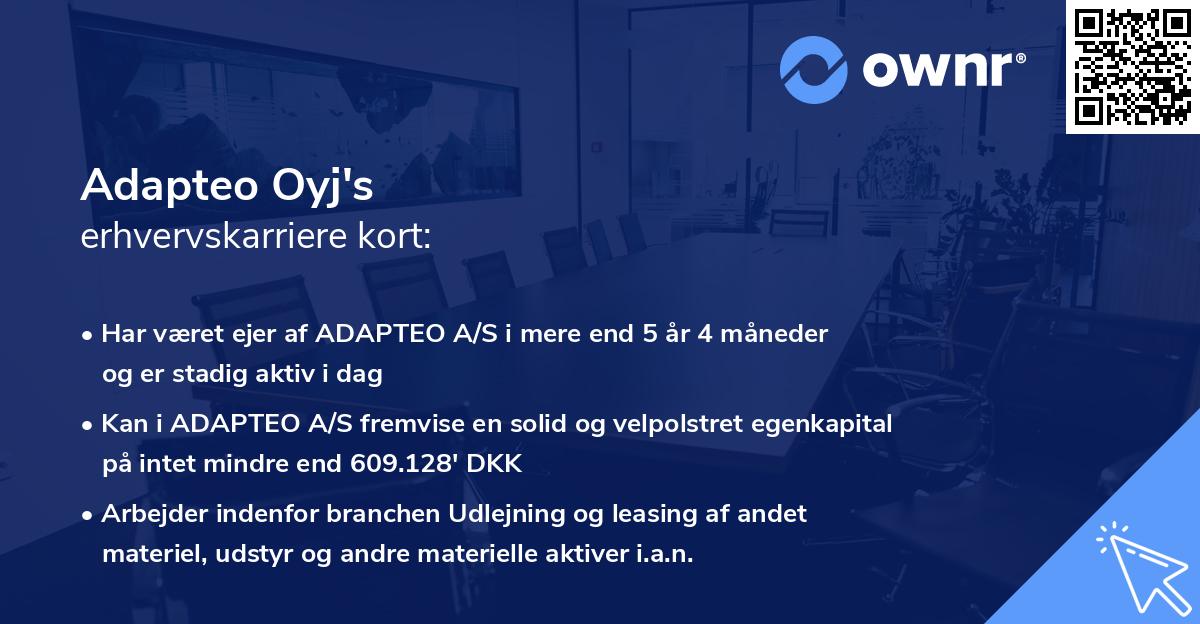 Adapteo Oyj's erhvervskarriere kort