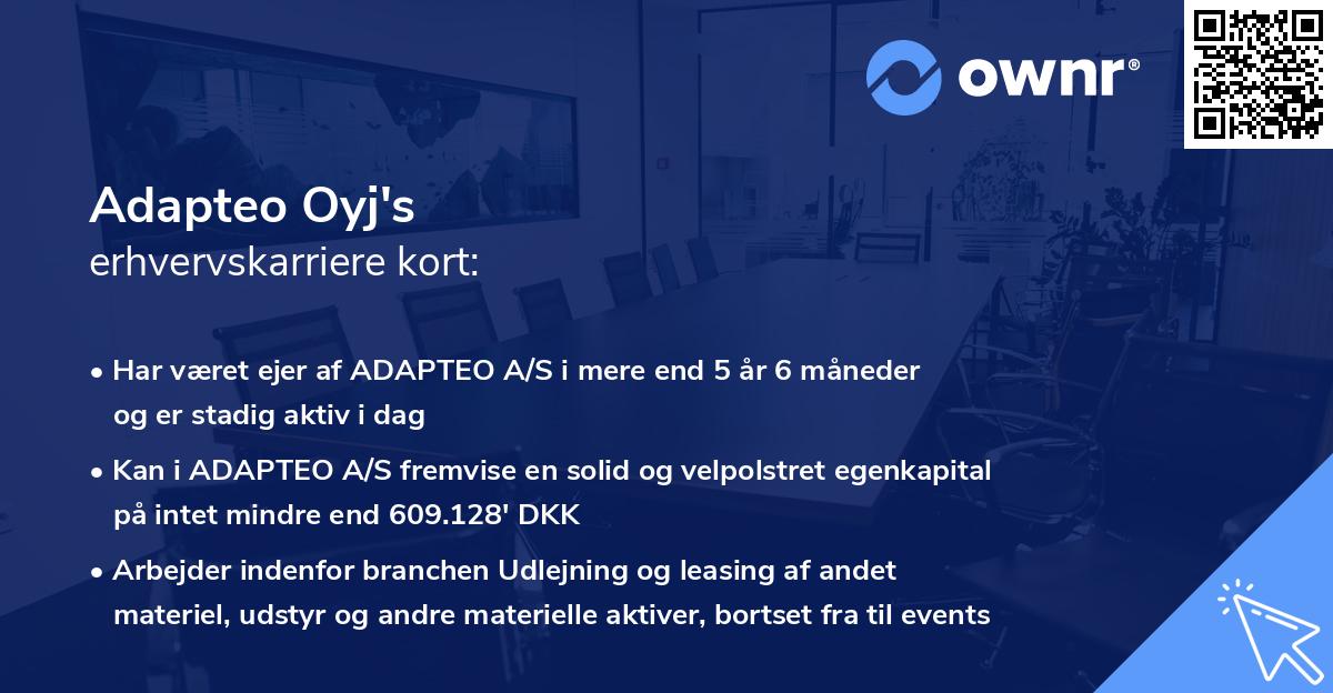 Adapteo Oyj's erhvervskarriere kort