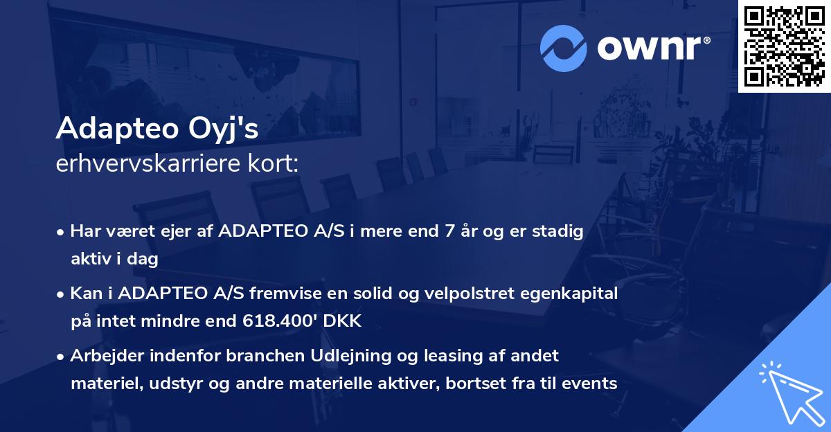 Adapteo Oyj's erhvervskarriere kort