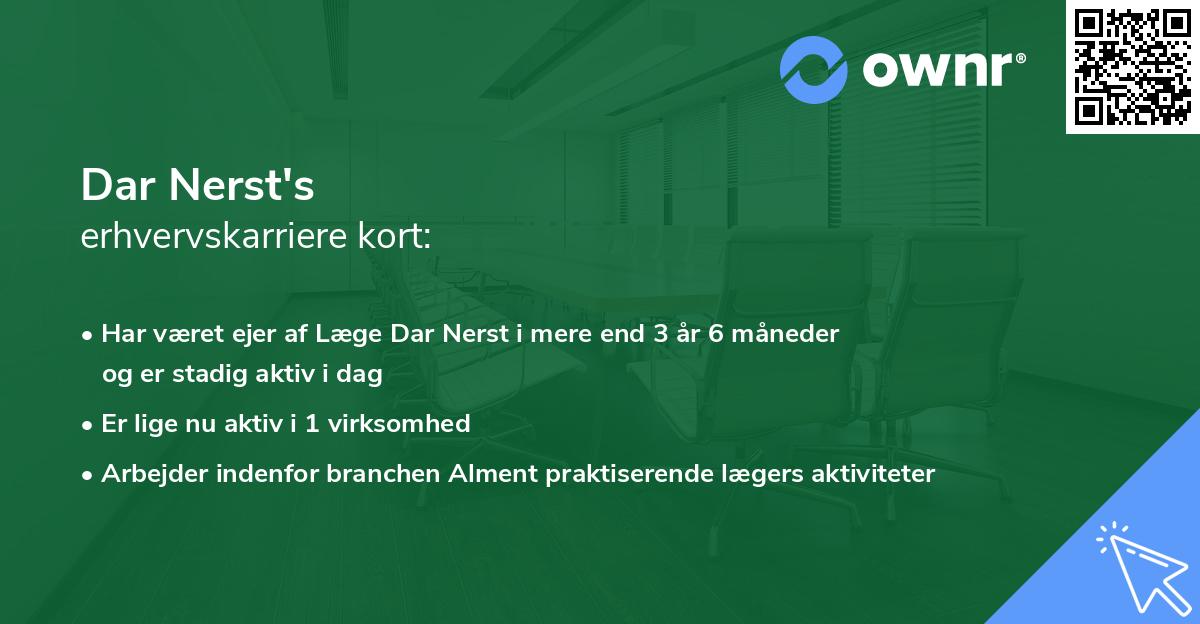 Dar Nerst's erhvervskarriere kort