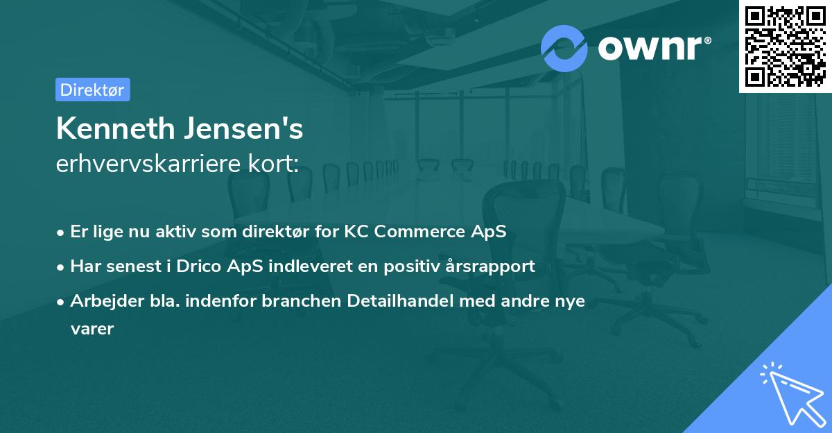 Kenneth Jensen's erhvervskarriere kort