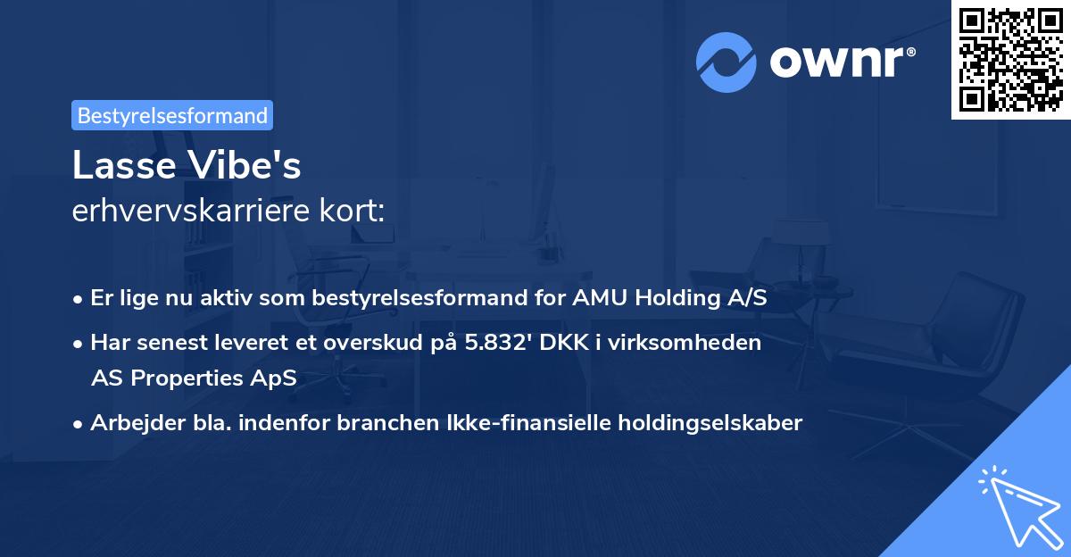 Lasse Vibe's erhvervskarriere kort