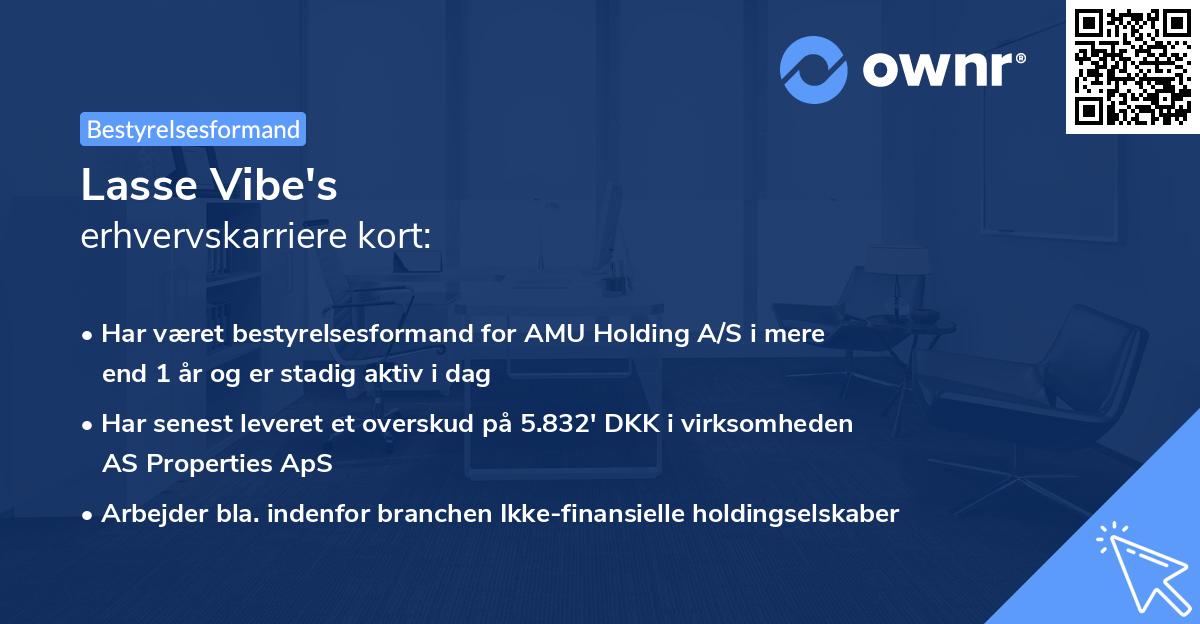 Lasse Vibe's erhvervskarriere kort