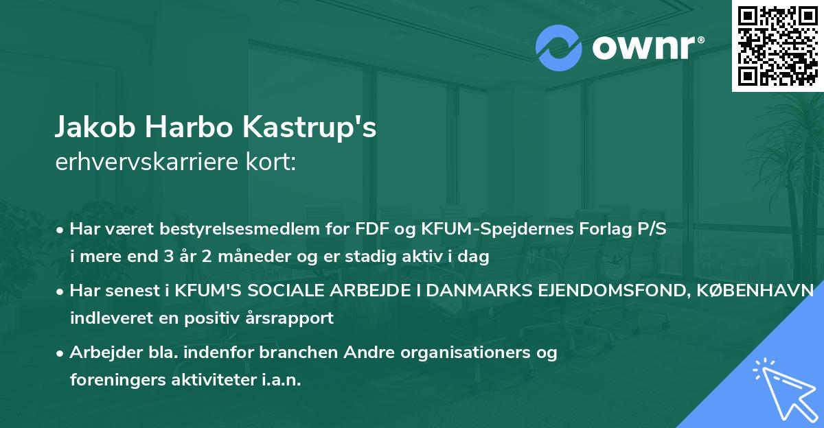 Jakob Harbo Kastrup's erhvervskarriere kort