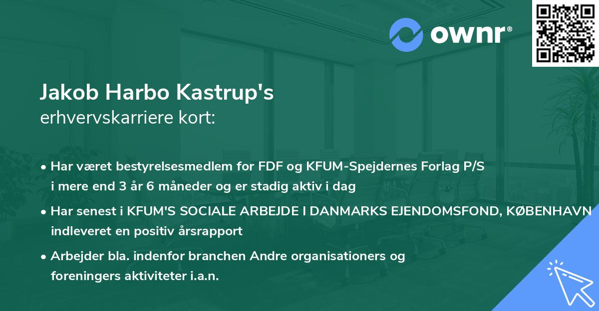 Jakob Harbo Kastrup's erhvervskarriere kort