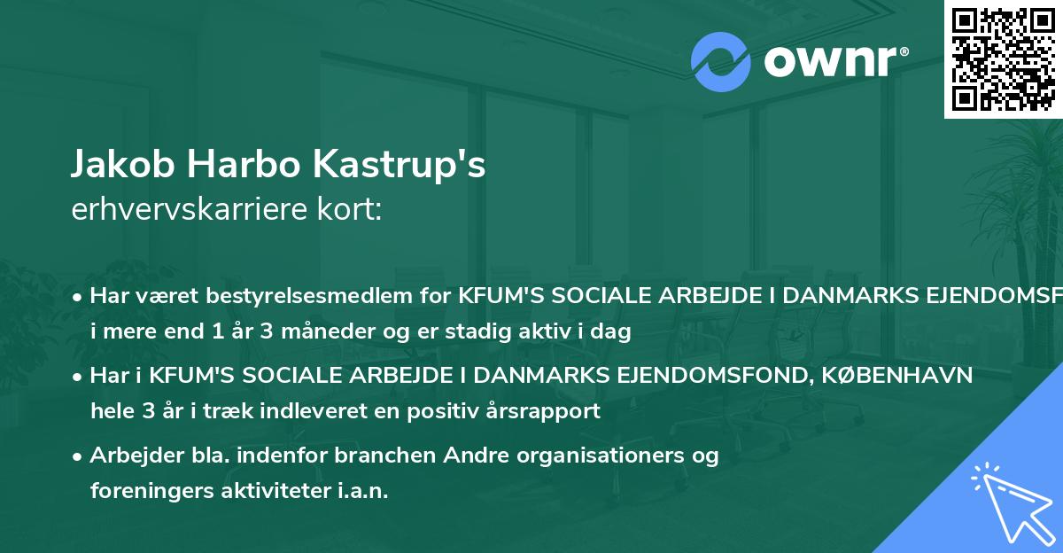 Jakob Harbo Kastrup's erhvervskarriere kort