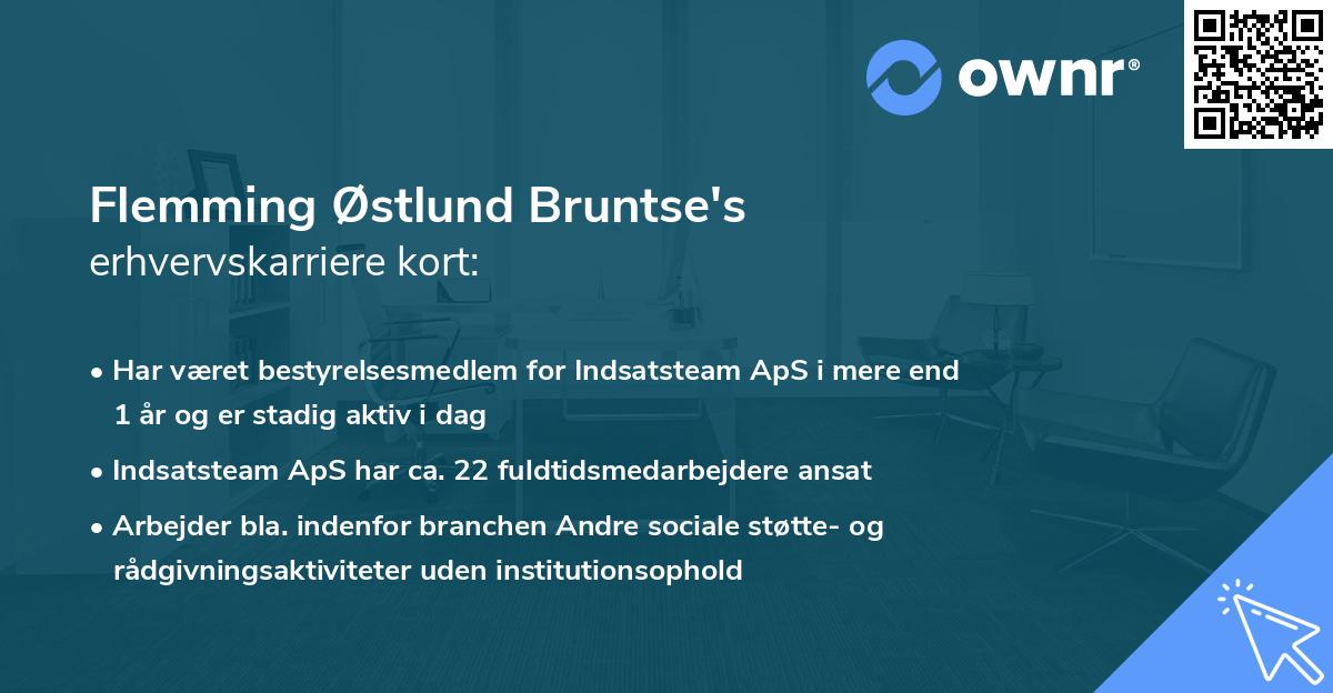 Flemming Østlund Bruntse's erhvervskarriere kort