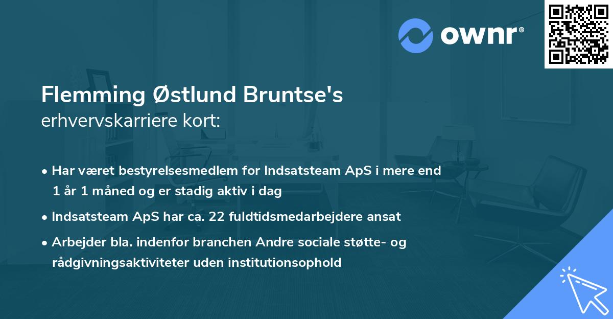 Flemming Østlund Bruntse's erhvervskarriere kort
