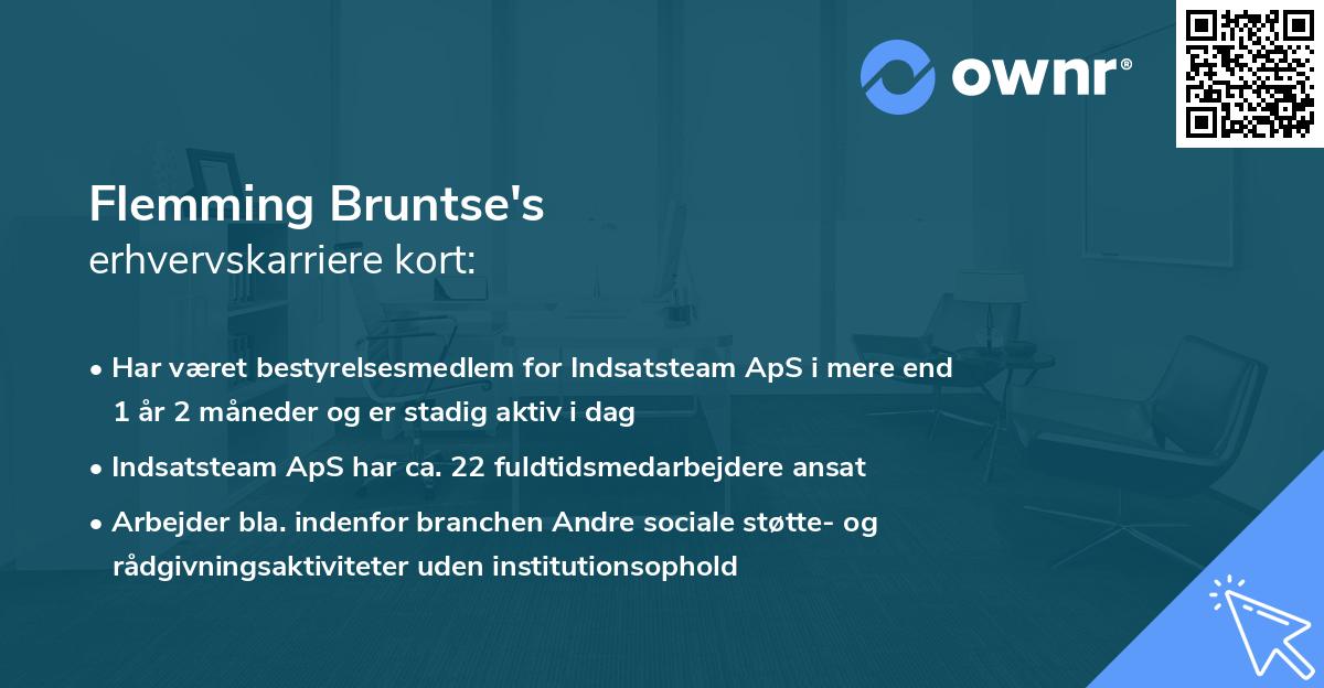 Flemming Bruntse's erhvervskarriere kort