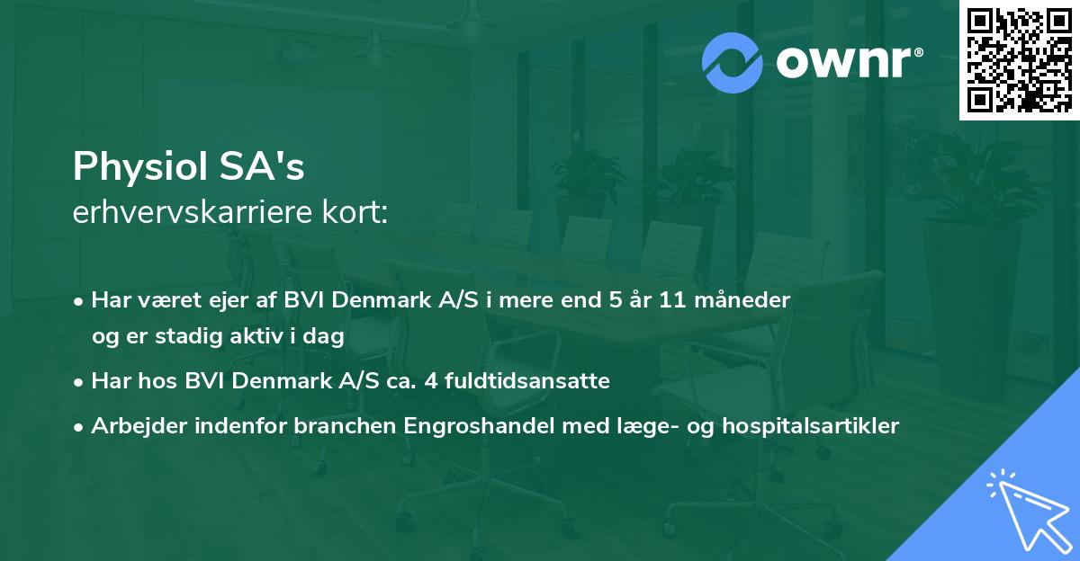 Physiol SA's erhvervskarriere kort