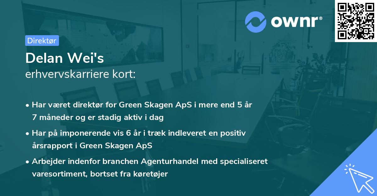 Delan Wei's erhvervskarriere kort