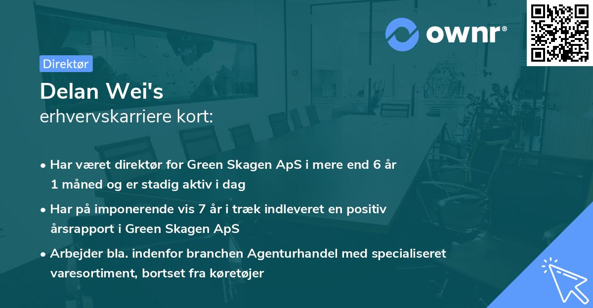 Delan Wei's erhvervskarriere kort